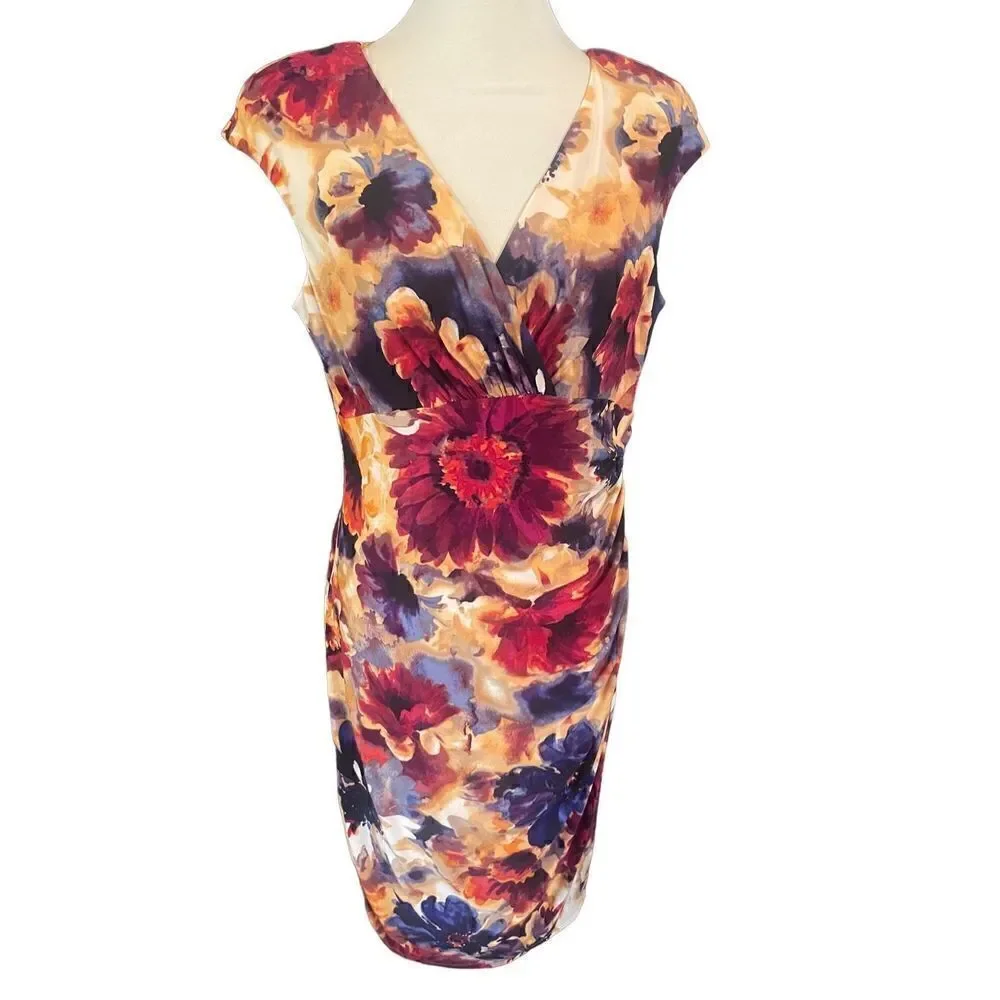Lauren Ralph Lauren Sleeveless Multi-Color Floral Dress Size 14-NWOT